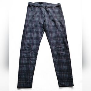 Plaid Leggings in Black and Purple Size Large